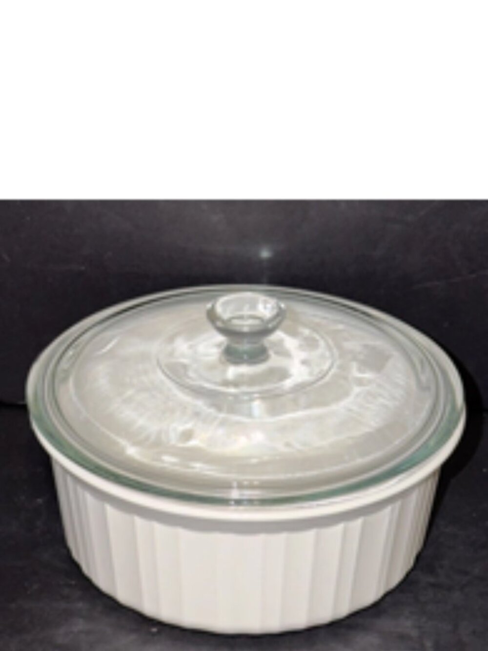 Corning Ware French White Round 1.6L Dish F-5-B w/ Pyrex Glass Lid